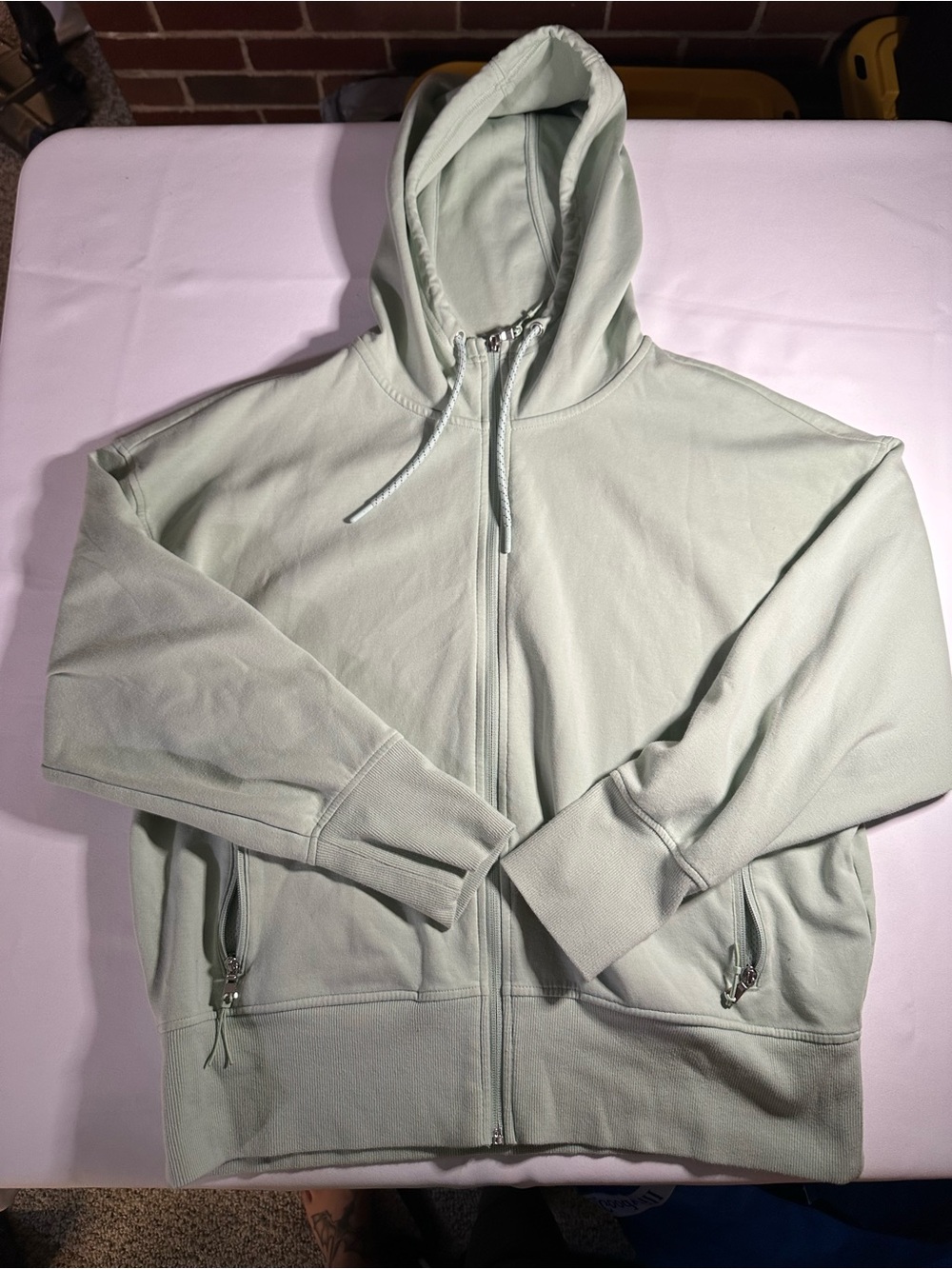 Old Navy Light Mint Green Full-Zip Hooded Sweatshirt